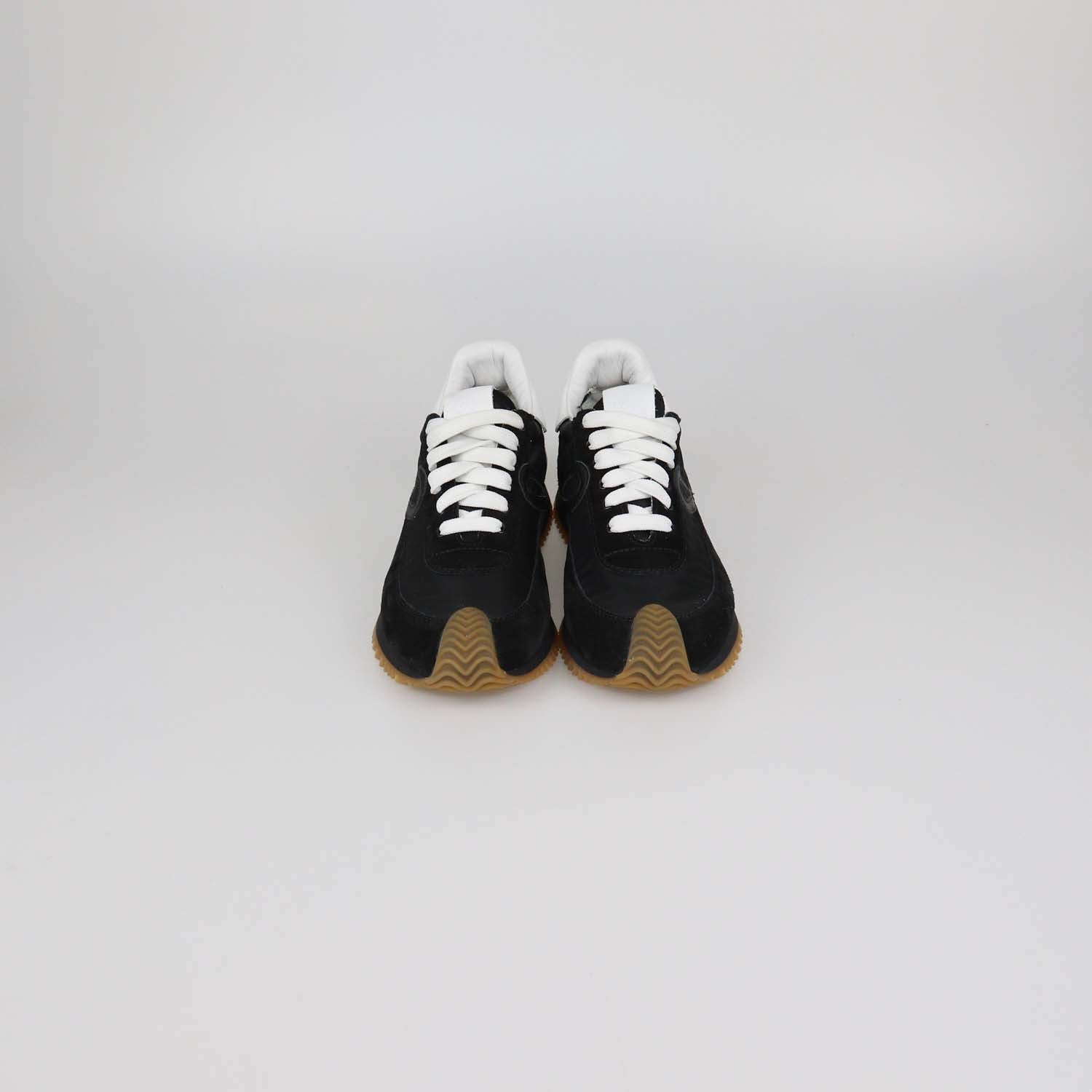 Loewe Black/White Suede and Nylon Flow Runner Sneakers