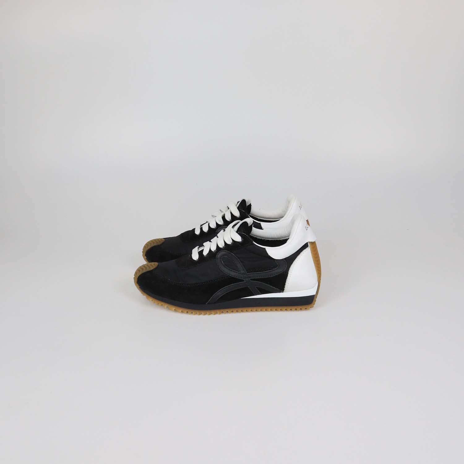 Loewe Black/White Suede and Nylon Flow Runner Sneakers