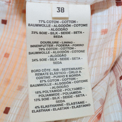 Hermes Orange Silk Blend Coloriages de Jour Zip-up Sweater