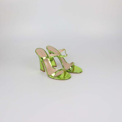 Gianvito Rossi Metal Kiwi Leather Aura Mules