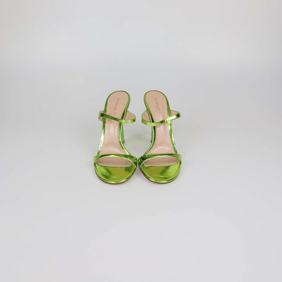 Gianvito Rossi Metal Kiwi Leather Aura Mules