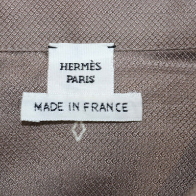 Hermes Grey Silk Losanges sur Faconne Crop Painter Shirt
