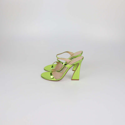 Gianvito Rossi Metal Kiwi Leather Aura Mules
