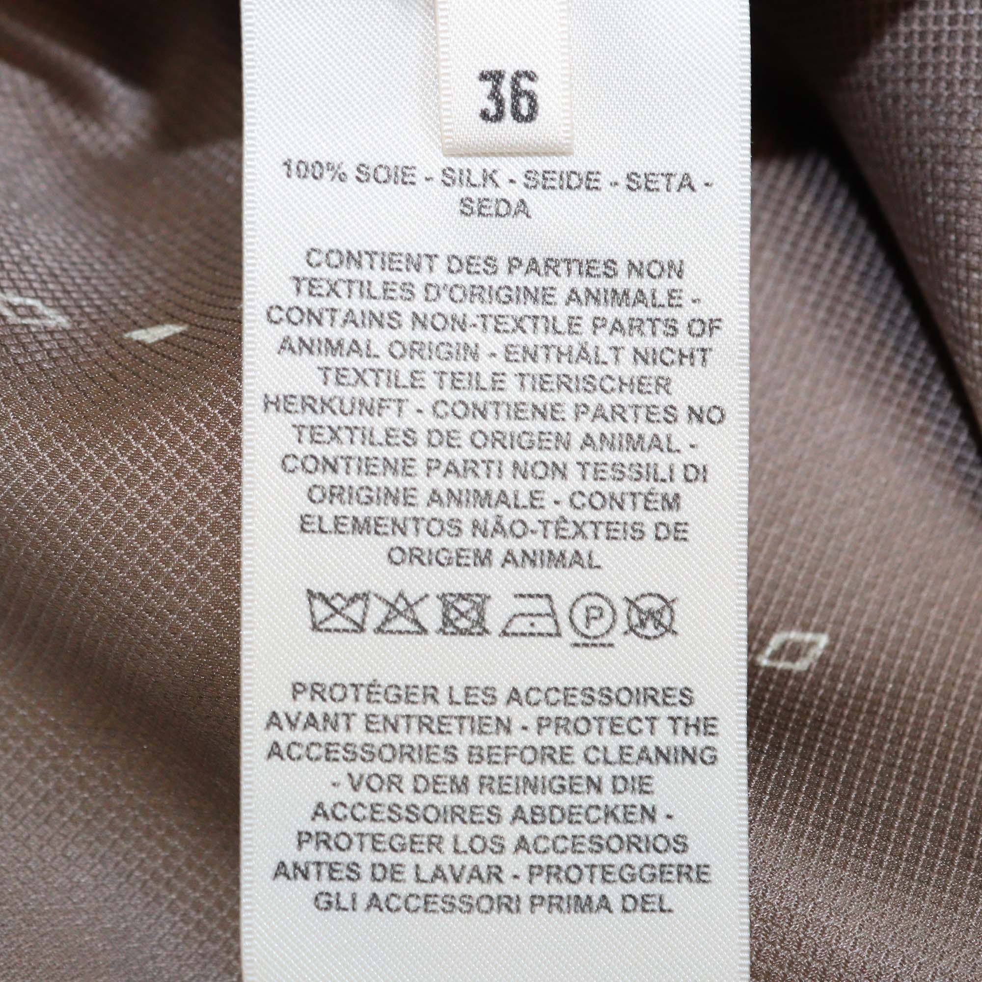 Hermes Grey Silk Losanges sur Faconne Crop Painter Shirt