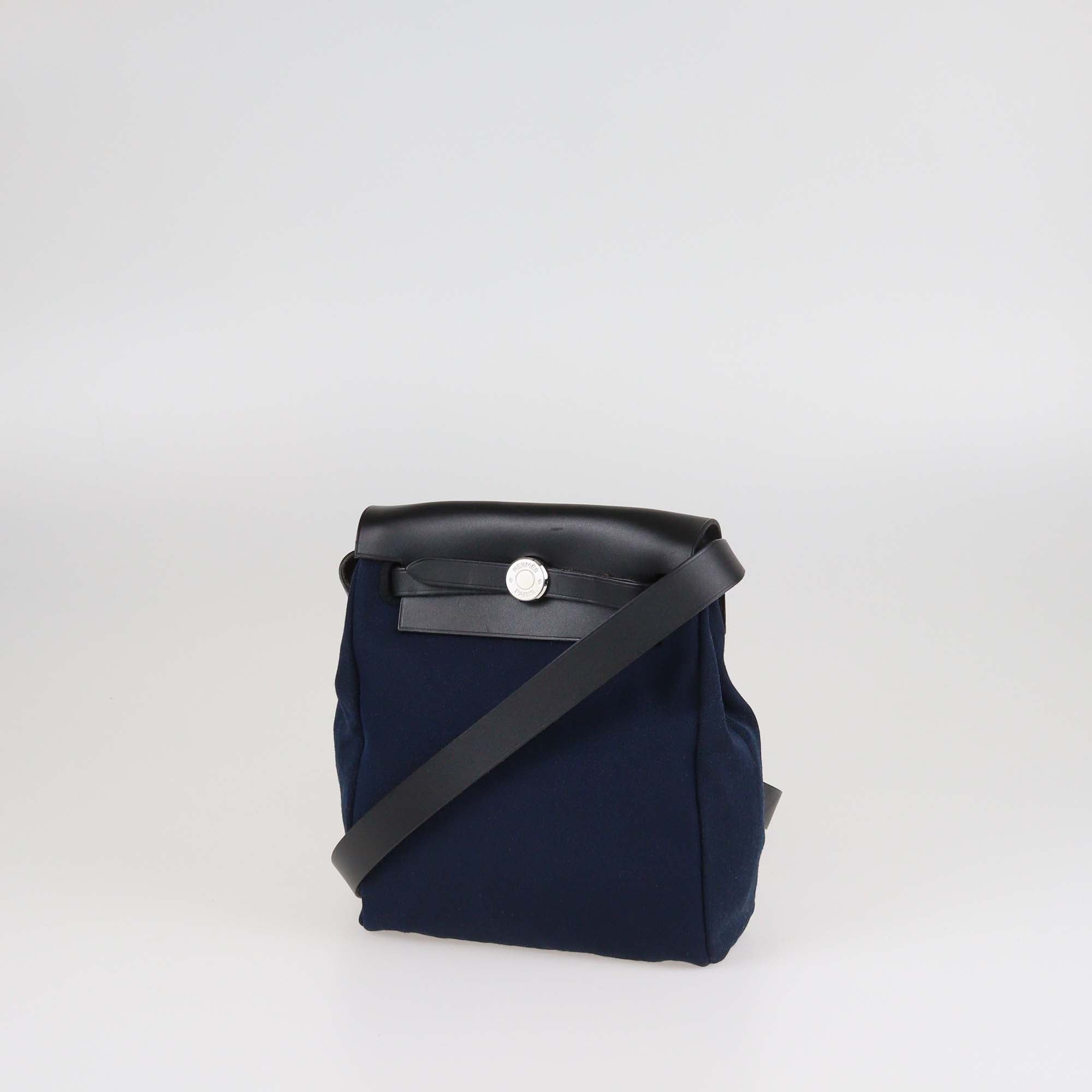 Hermes Navy Blue Toile Herbag TPM
