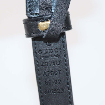 Gucci Black Leather GG Marmont Thin Belt