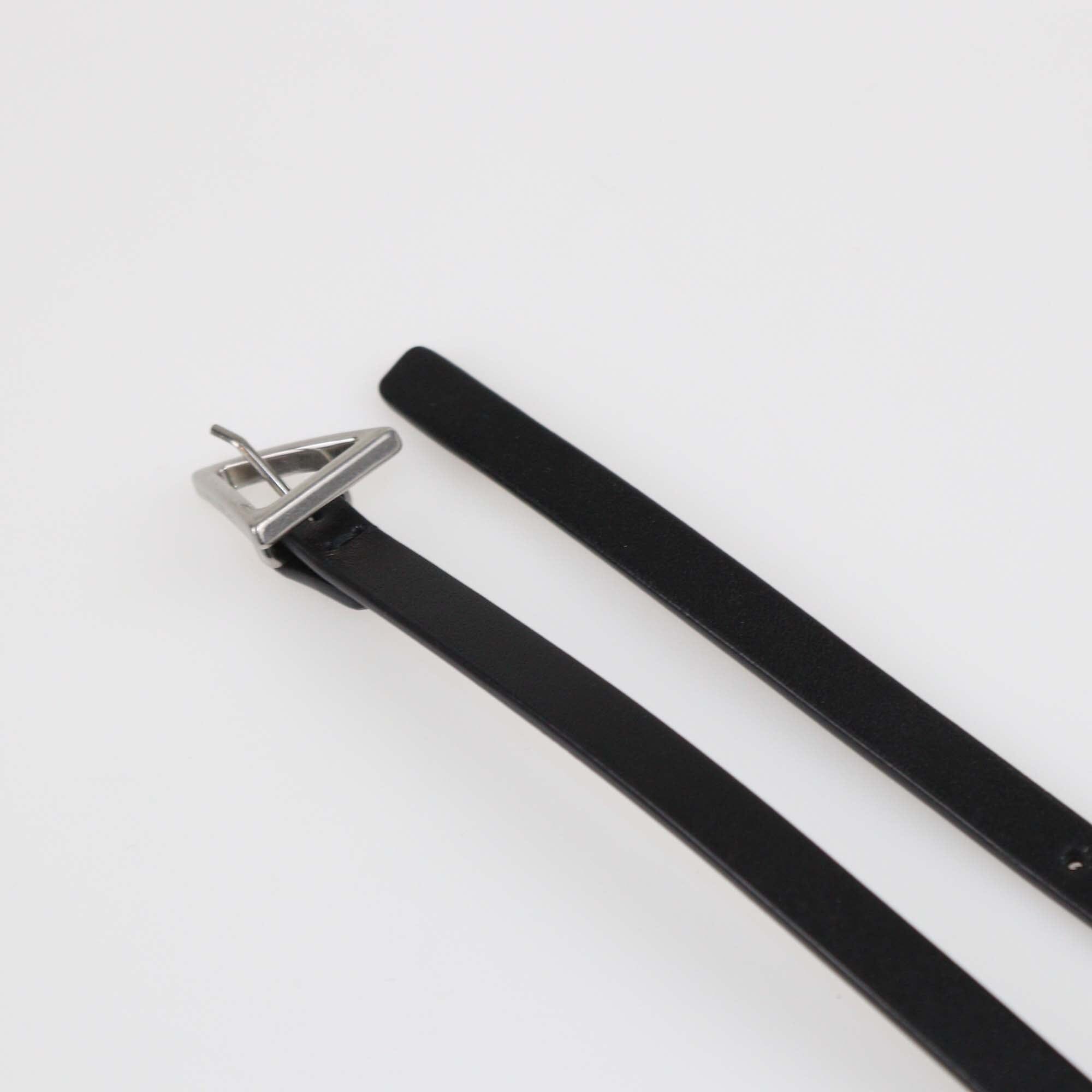 Bottega Veneta Black Skinny Triangle Belt Womens Bottega Veneta 