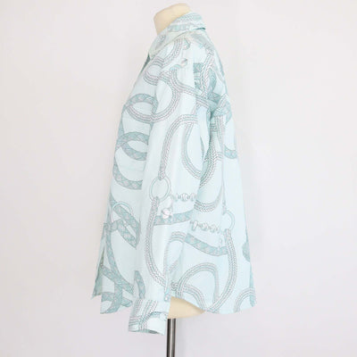 Hermes Mist Green Polyester Palefroi Remix Reversible Sweater