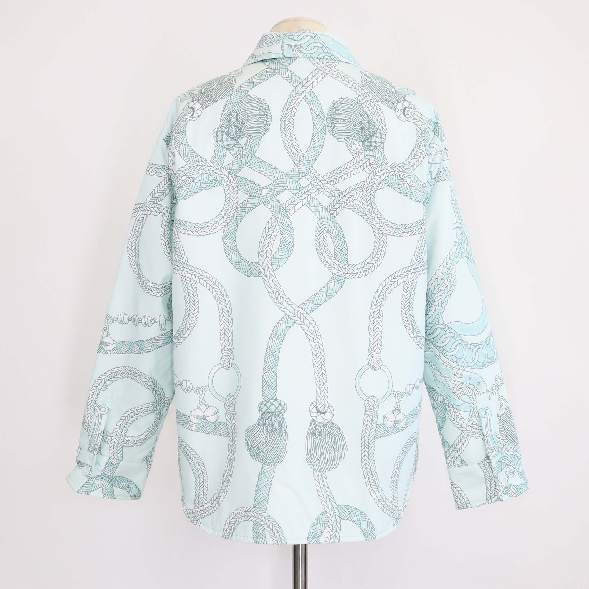 Hermes Mist Green Polyester Palefroi Remix Reversible Sweater