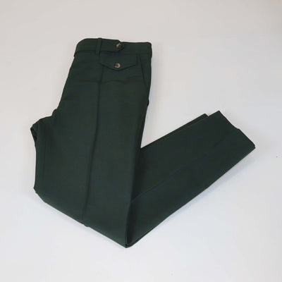 Celine Khaki Green Cotton Blended Front Pocket Trousers