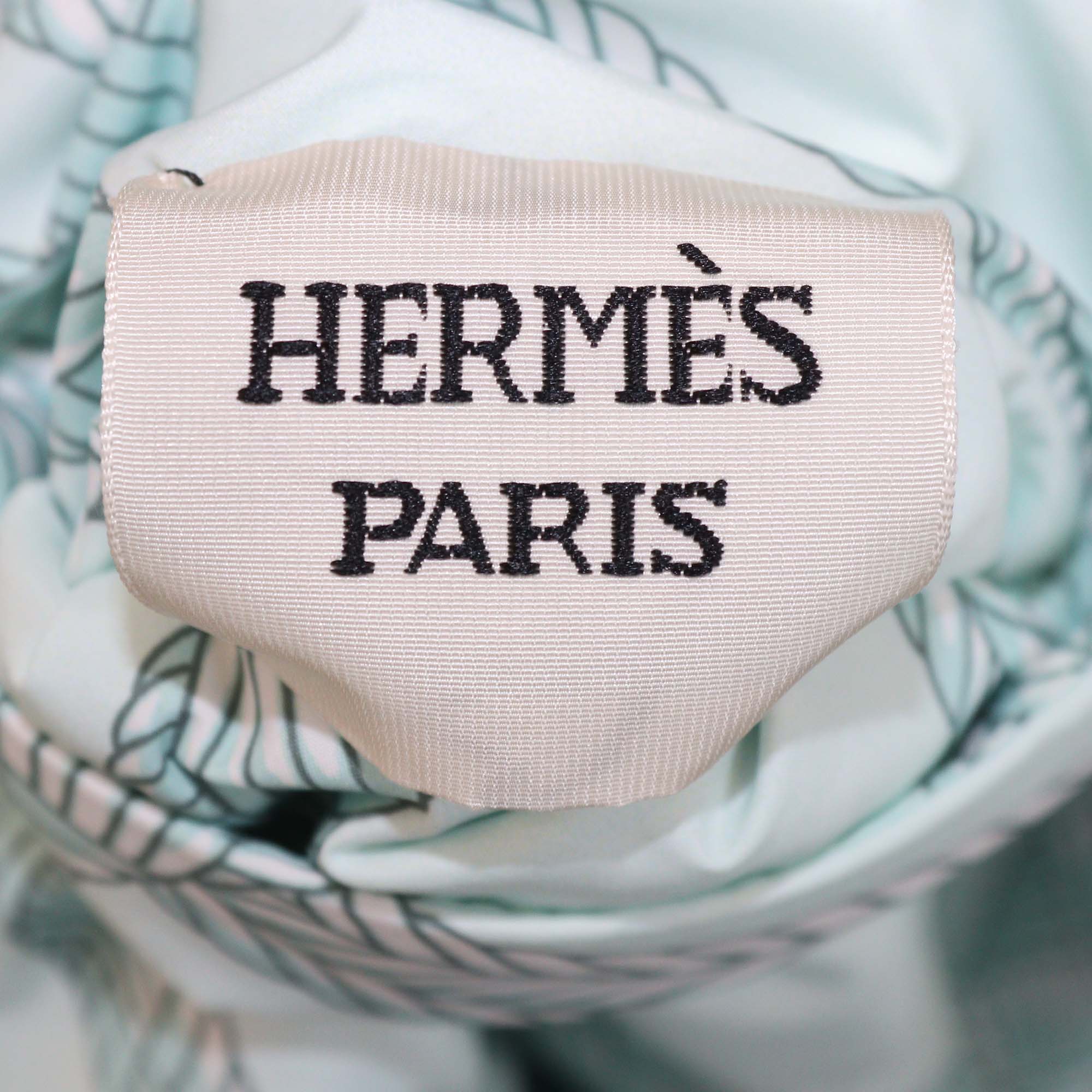 Hermes Mist Green Polyester Palefroi Remix Reversible Sweater