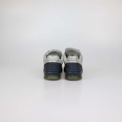 Chanel Silver Crackled Effect Suede Trainer Sneaker