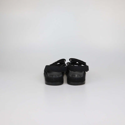 Chanel Black Quilted Fabric Crystal CC Dad Sandals
