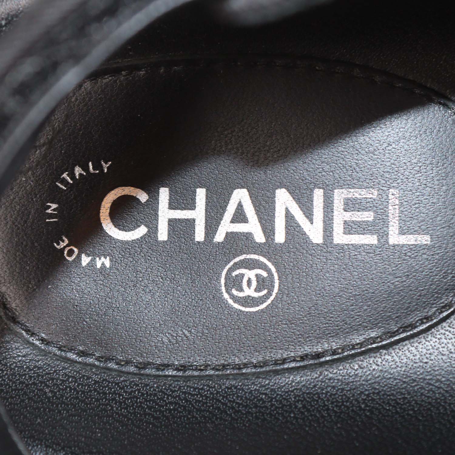 Chanel Black Quilted Fabric Crystal CC Dad Sandals