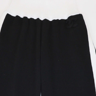 Chanel Black Knit Contrast Rib Knit Trim Detailed Joggers