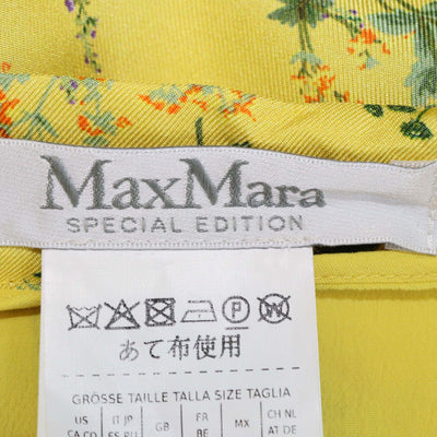Max Mara Yellow Silk Floral Print Elisir Maxi Skirt