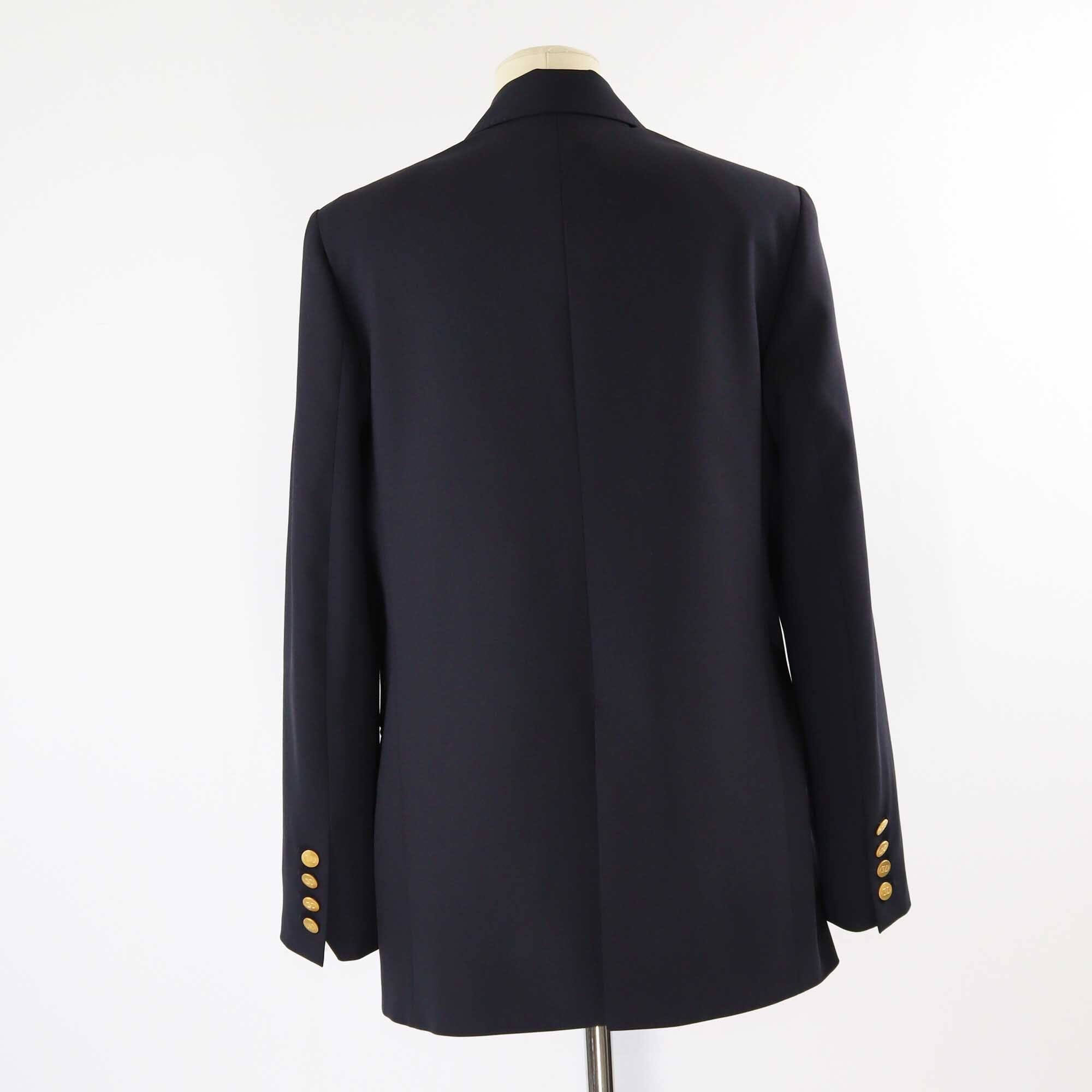 Valentino Dark/Blue Printed Inner Double Breasted Blazer Clothing Valentino 