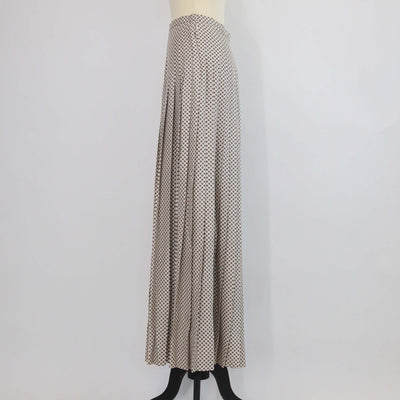 Loro Piana Ivory Green Red Silk Clea Maxi Skirt