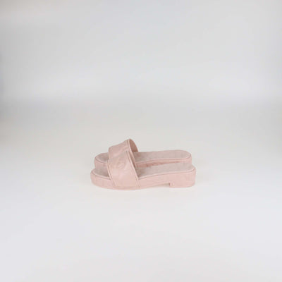 Valentino Pink Rubber Rose Atelier Slide Sandals