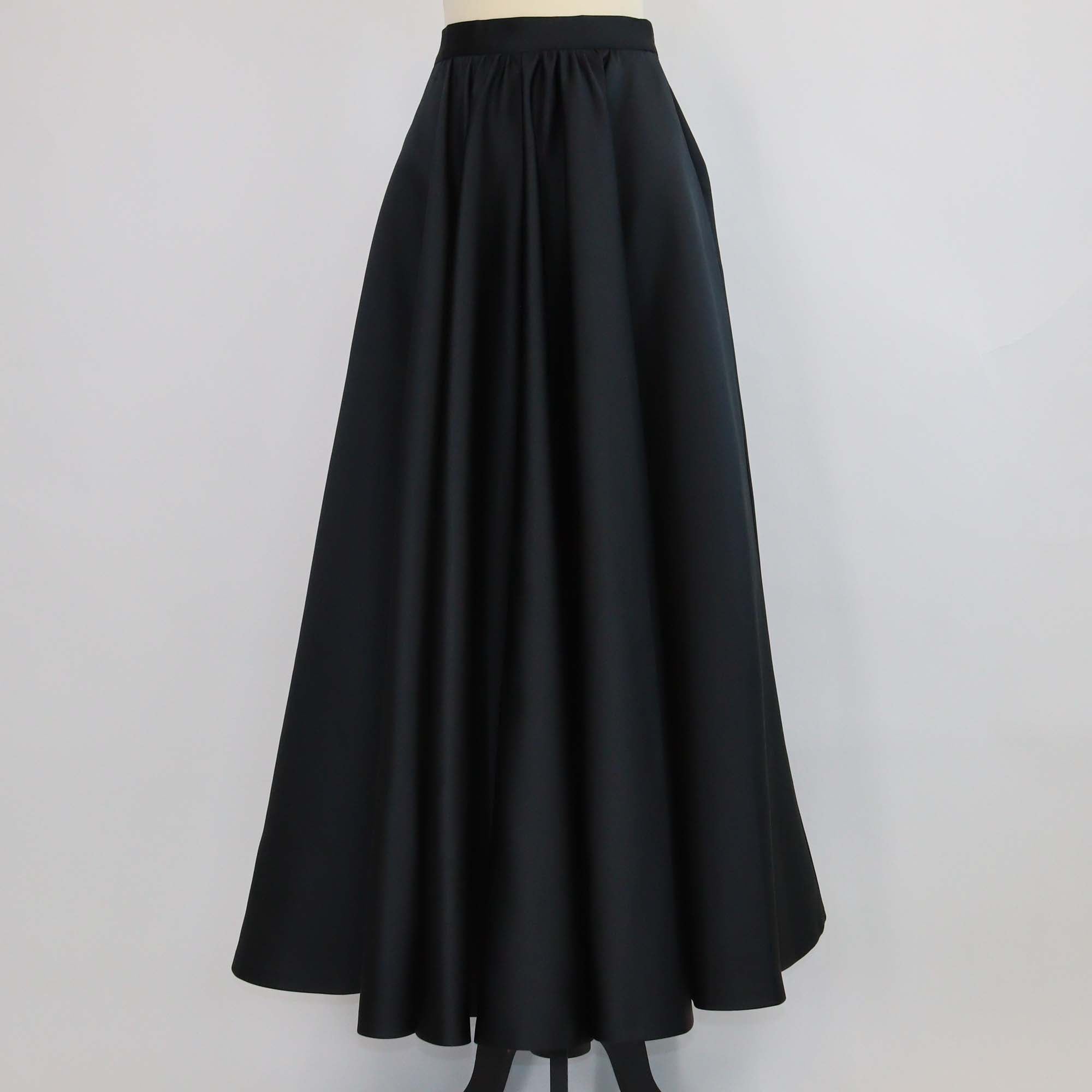 Max Mara Studio Black Jersey Synthetic ABACO Maxi Skirt