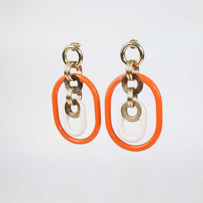 Hermes Multicolor Lacquered Horn Permabrass Eurydice Large Earrings