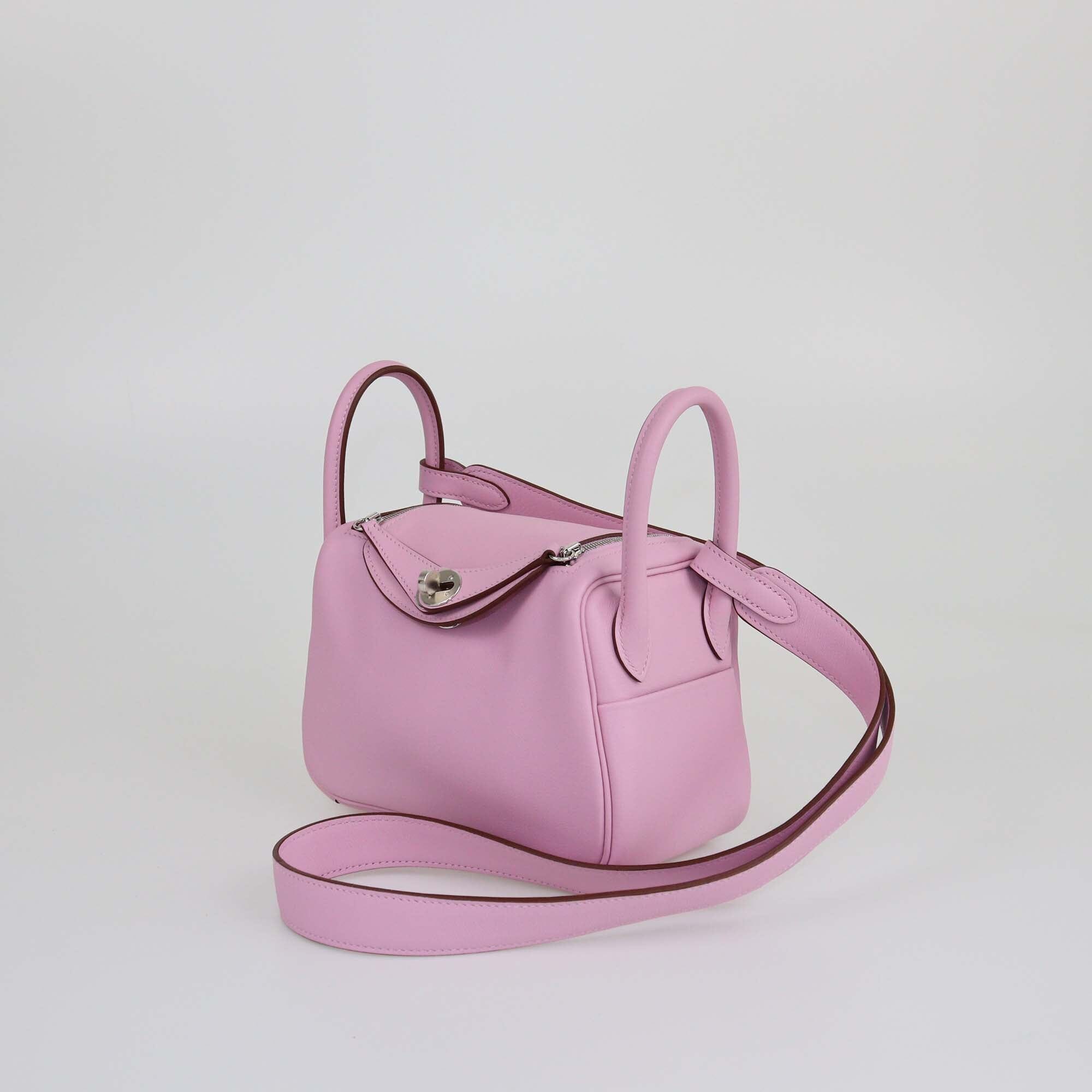 Hermes Mauve Sylvestre Swift Mini Lindy PHW Womens Hermes 