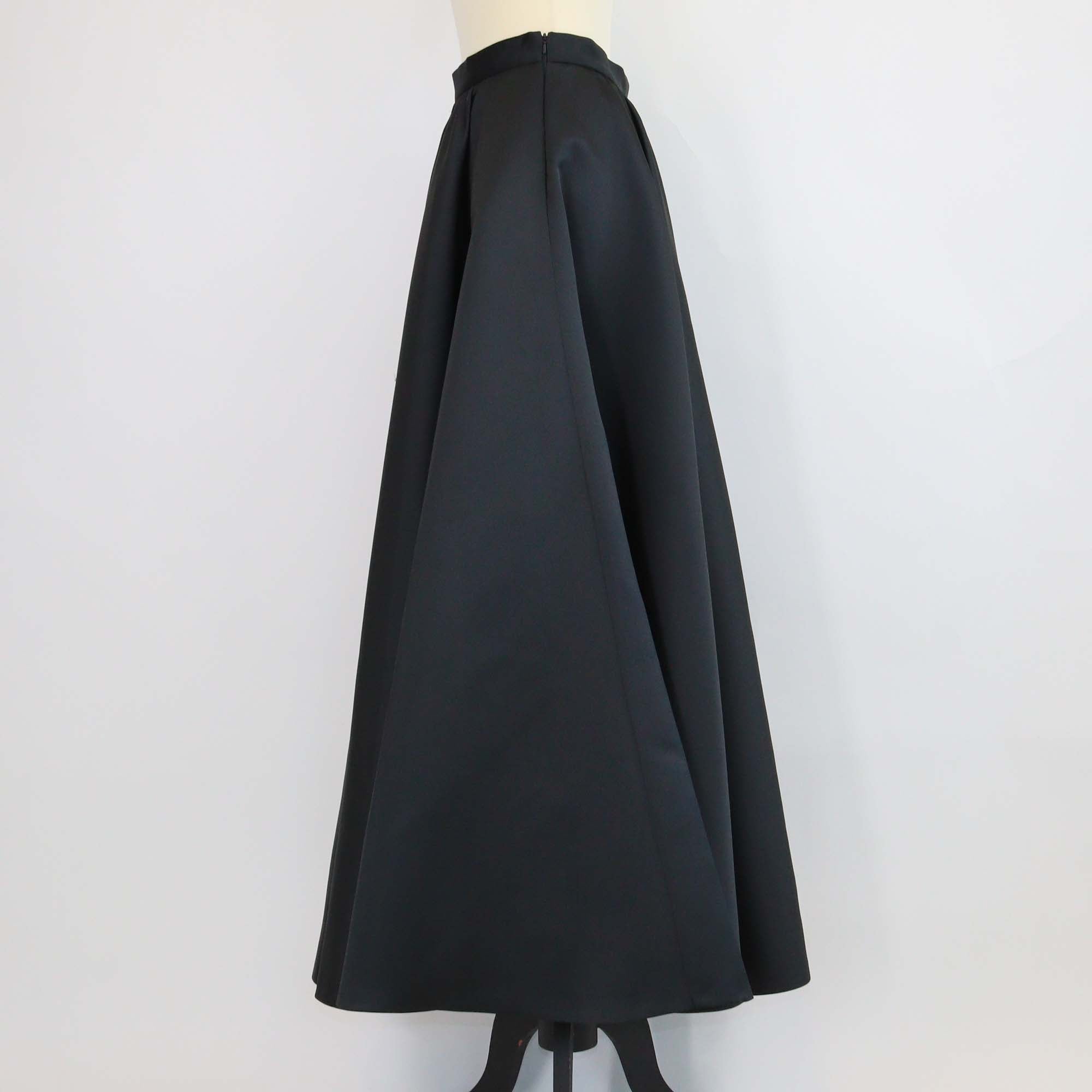 Max Mara Studio Black Jersey Synthetic ABACO Maxi Skirt