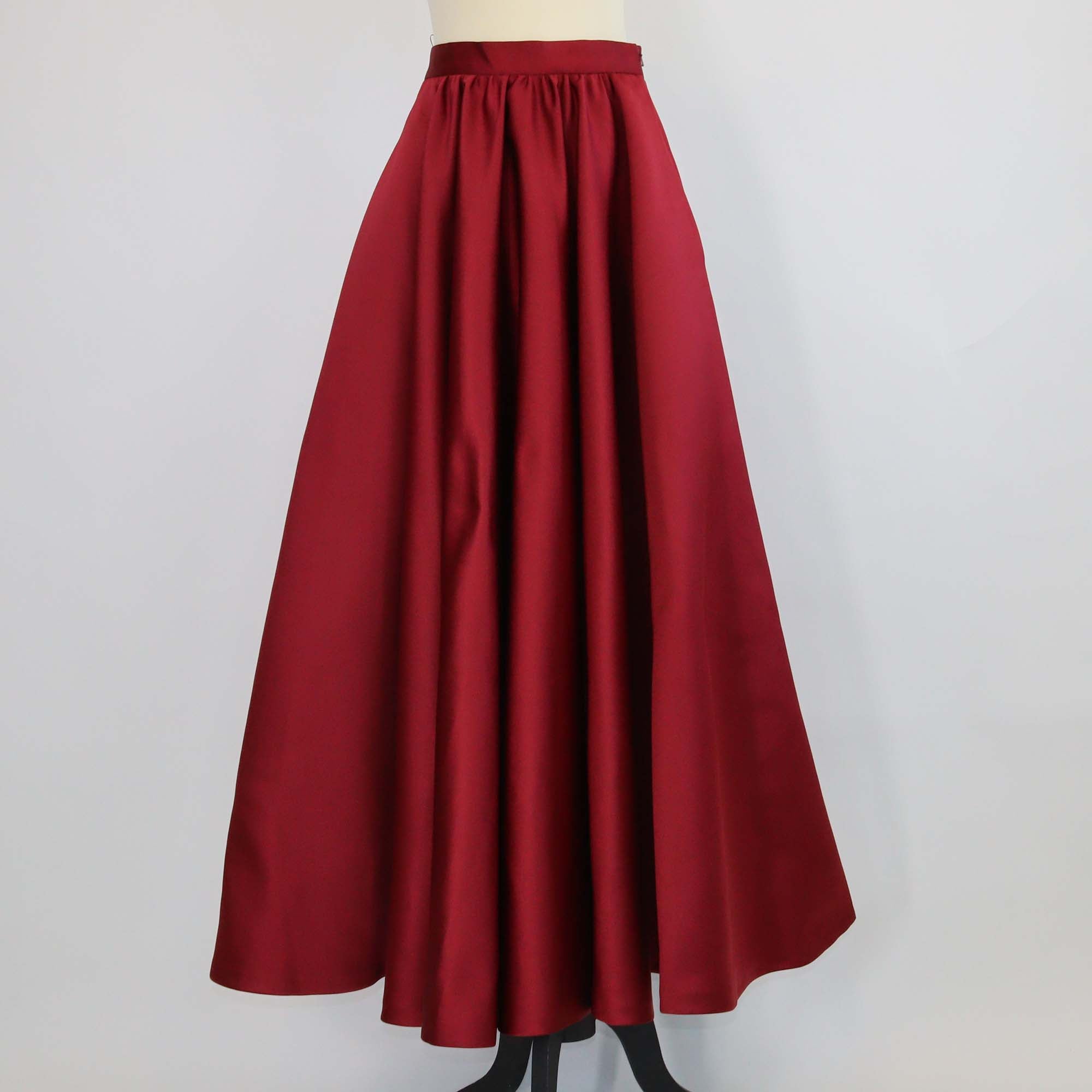 Max Mara Studio Metallic Maroon Jersey Synthetic ABACO Maxi Skirt