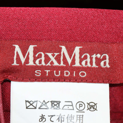 Max Mara Studio Metallic Maroon Jersey Synthetic ABACO Maxi Skirt