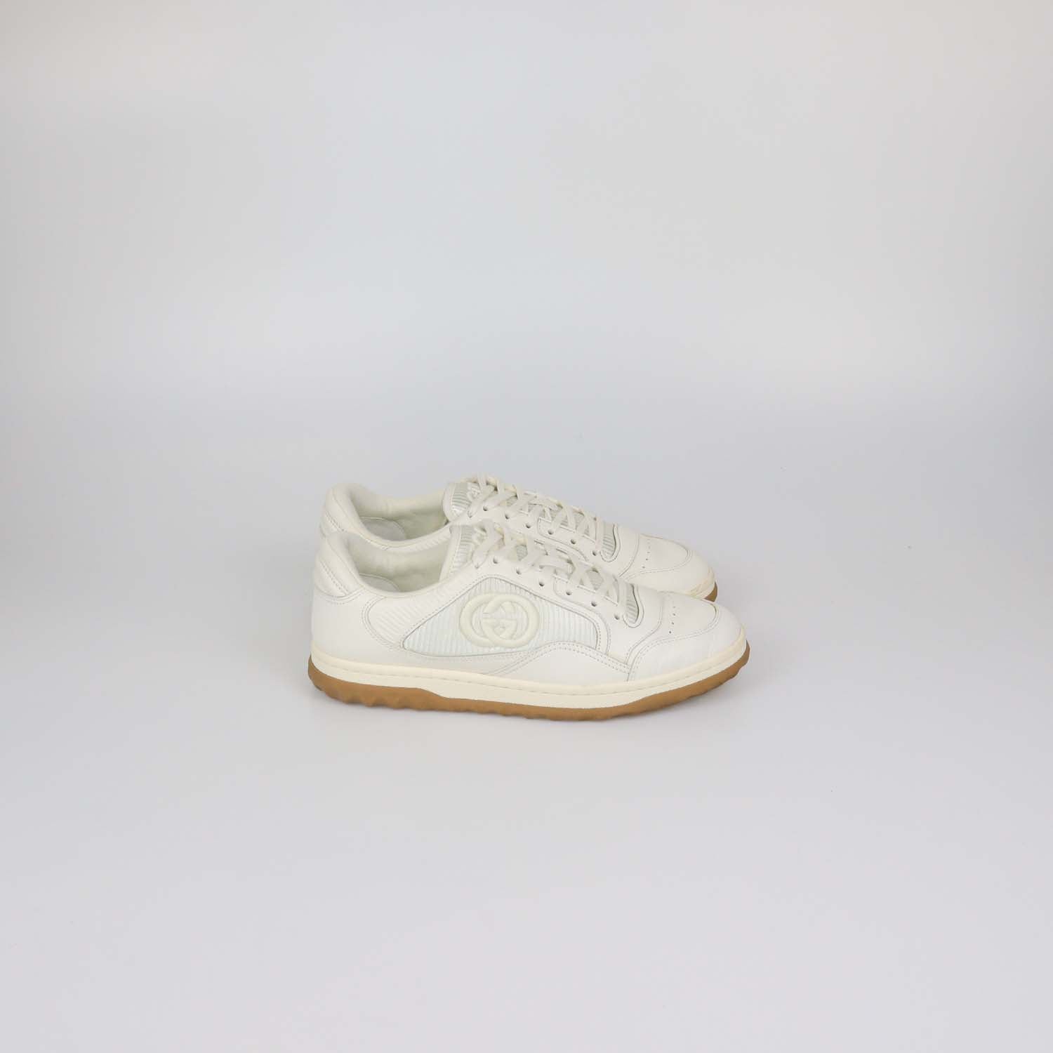 Gucci Off White Leather and Fabric Mac80 Low Top Sneakers