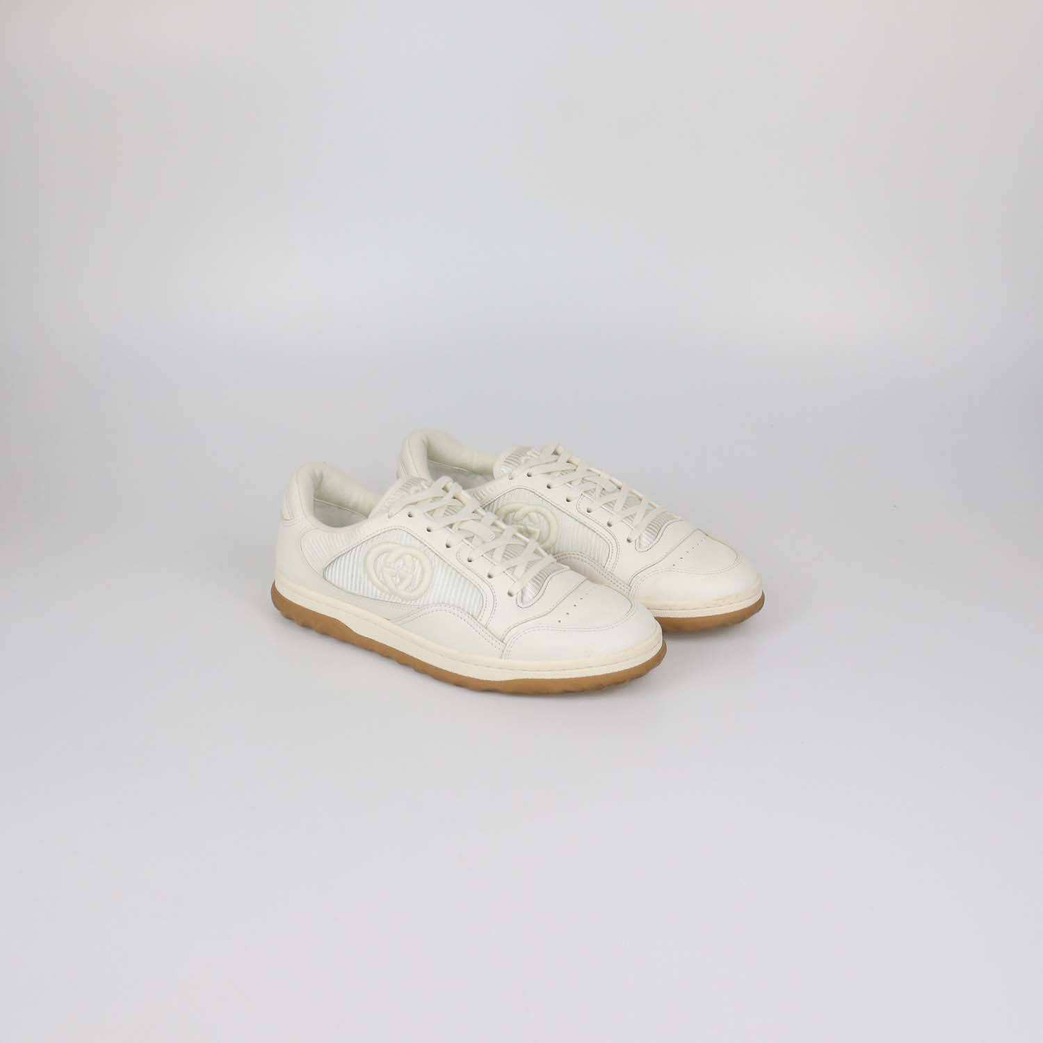 Gucci Off White Leather and Fabric Mac80 Low Top Sneakers
