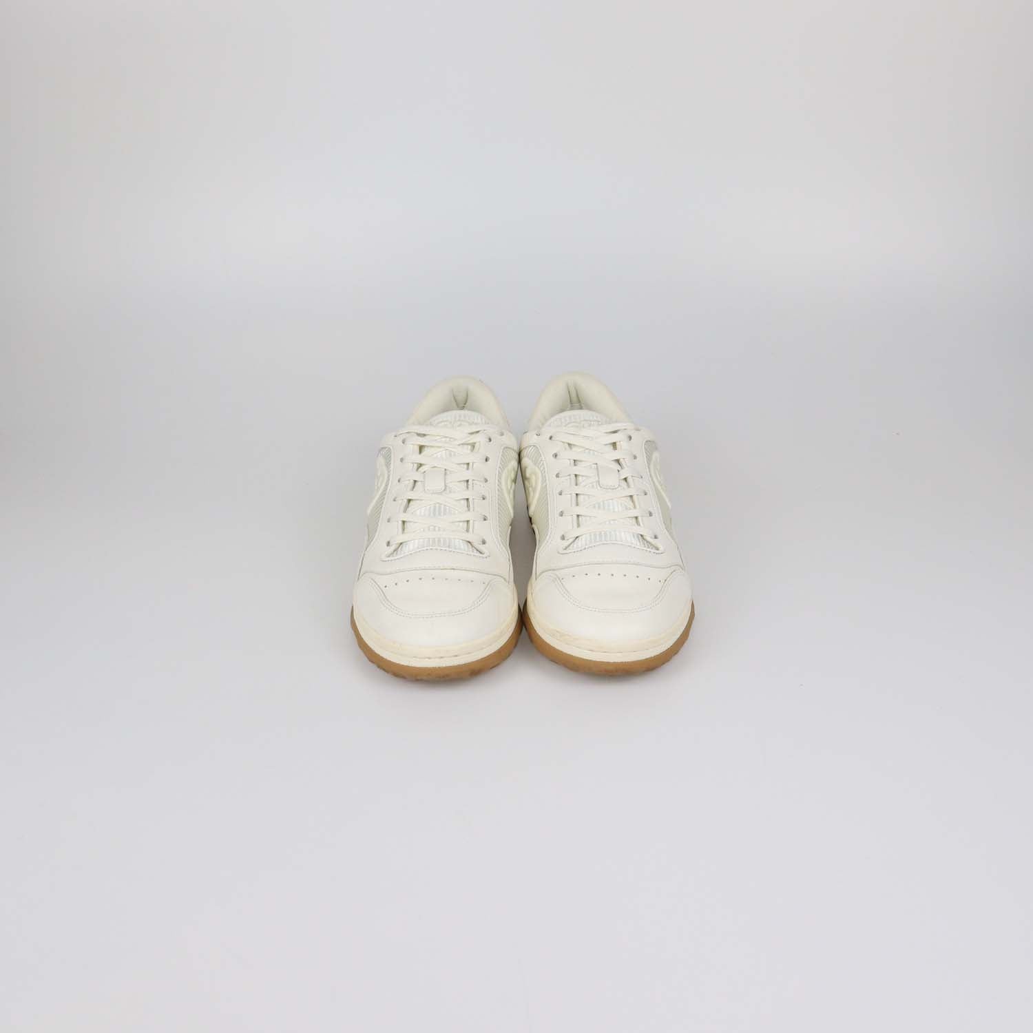 Gucci Off White Leather and Fabric Mac80 Low Top Sneakers