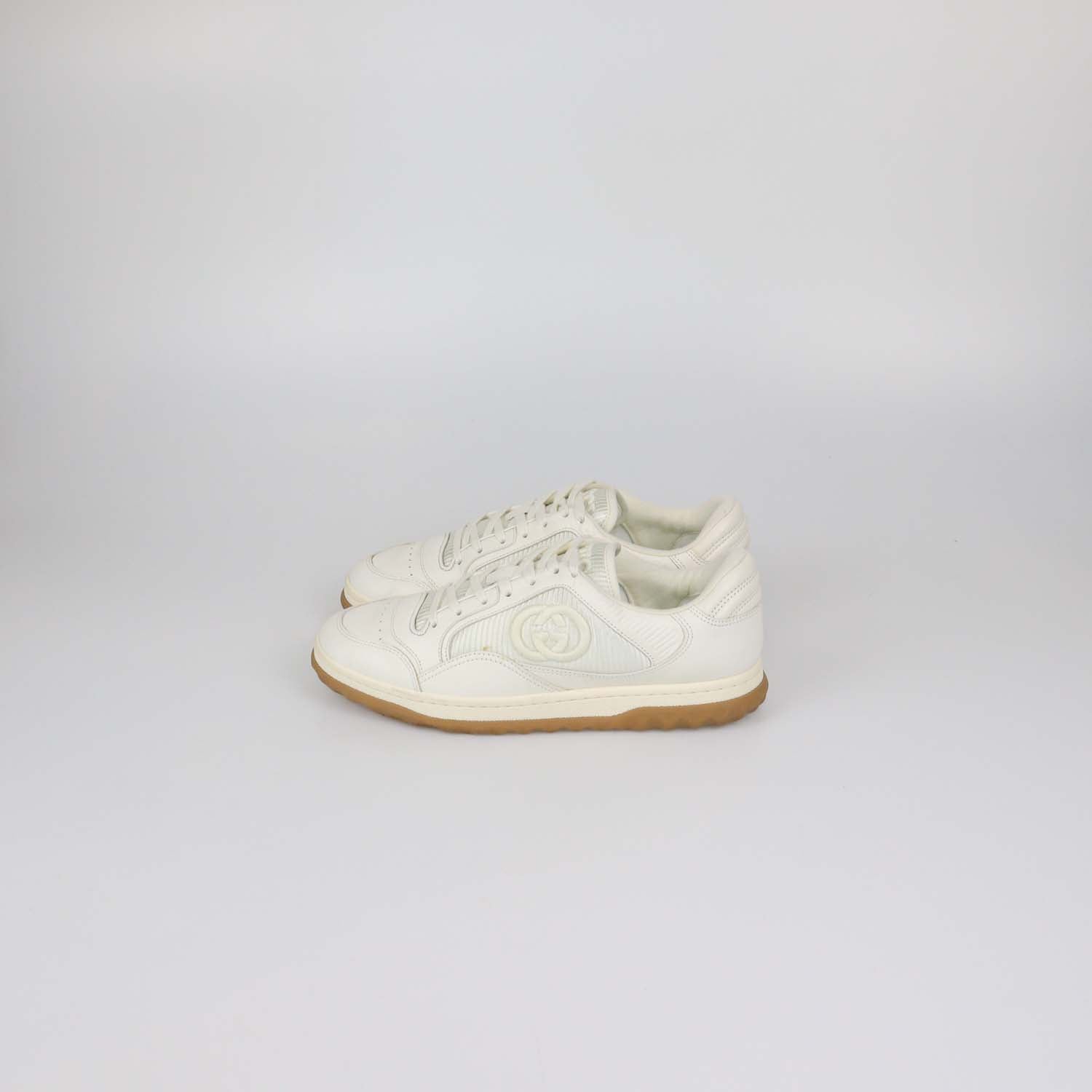 Gucci Off White Leather and Fabric Mac80 Low Top Sneakers