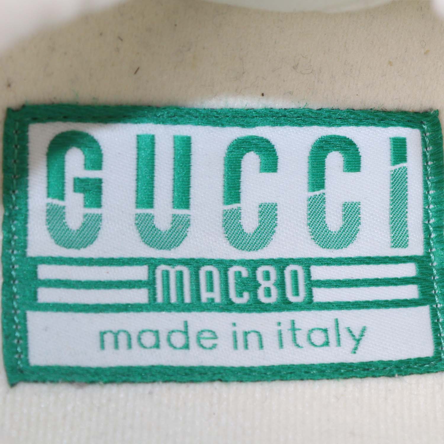 Gucci Off White Leather and Fabric Mac80 Low Top Sneakers