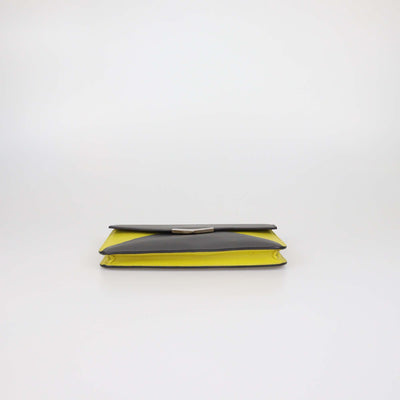 Fendi Grey/Yellow Leather 2Jours Envelope Clutch