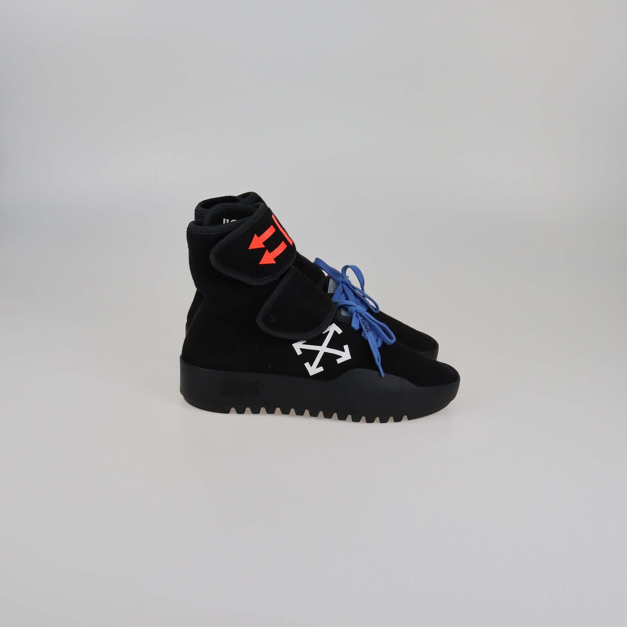 Off-White Black Knit Moto Wrap Velcro Sneakers Mens Off-White 