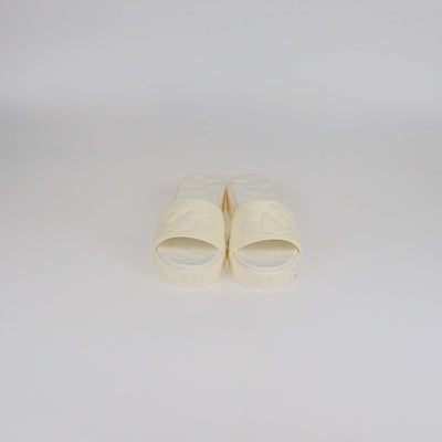 Valentino Cream Rubber Rose Atelier Slide Sandals