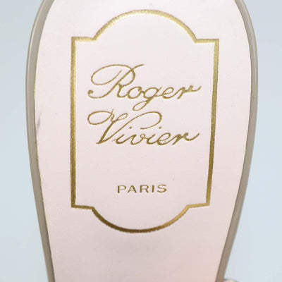Roger Vivier Beige Patent Leather Viv Choc Buckle Slingback Pumps