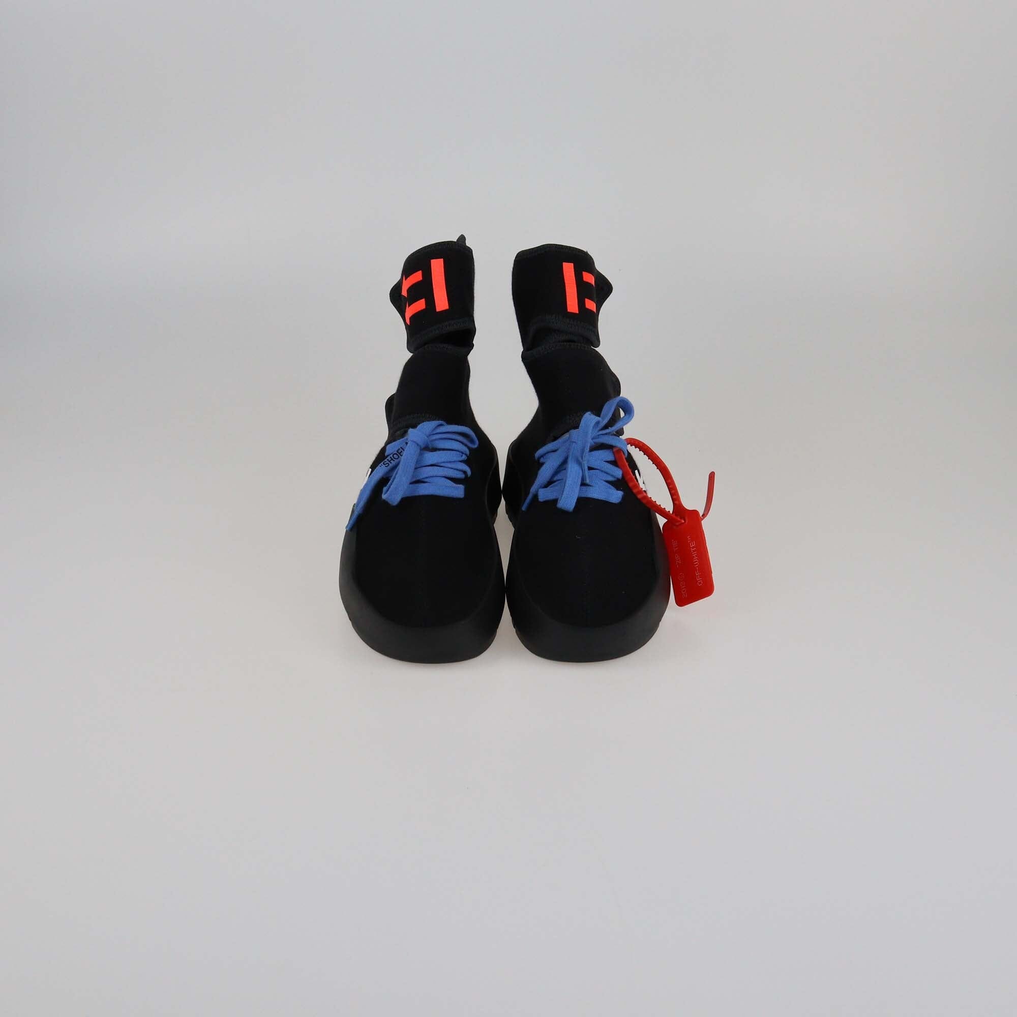 Off-White Black Knit Moto Wrap Velcro Sneakers Mens Off-White 