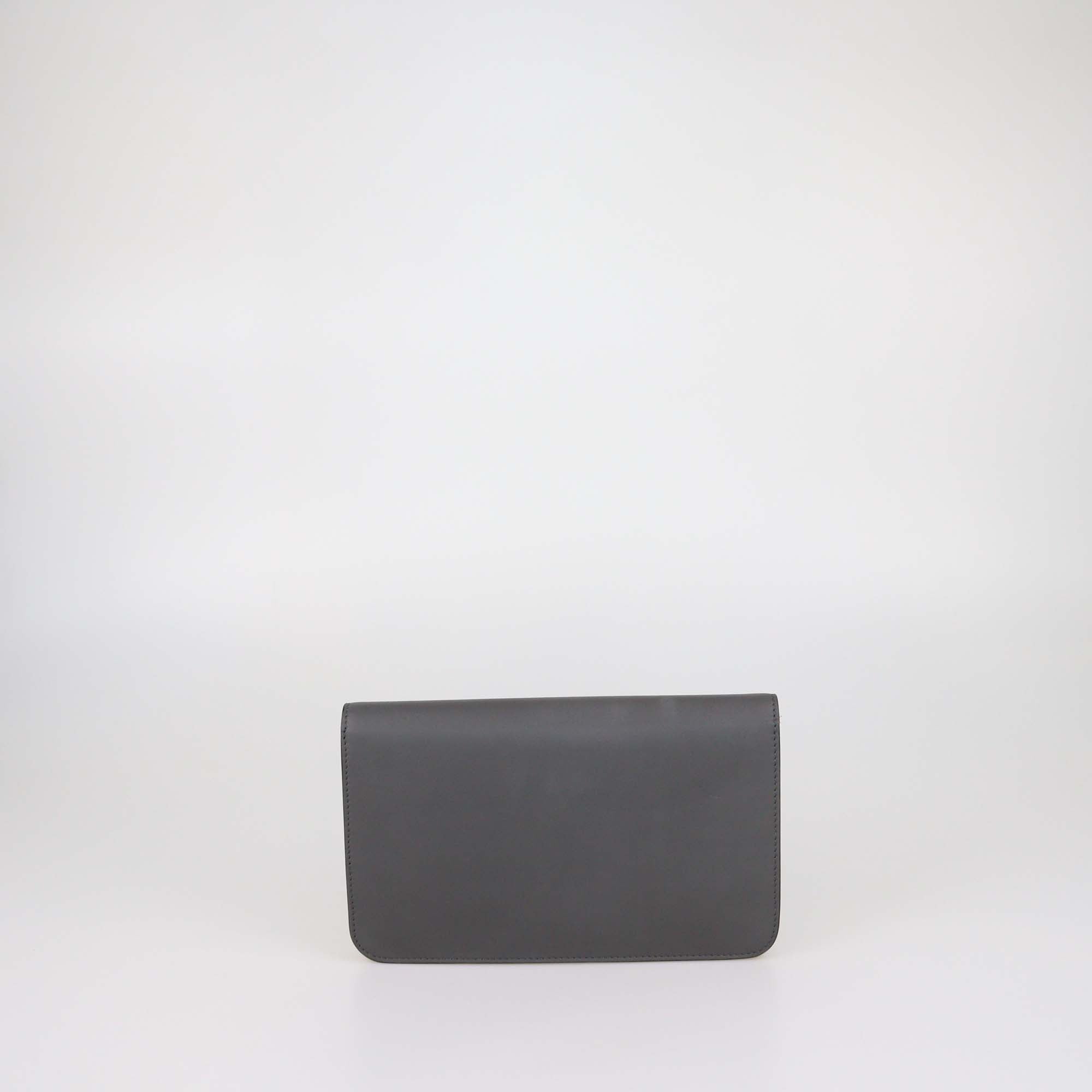 Fendi Grey/Yellow Leather 2Jours Envelope Clutch