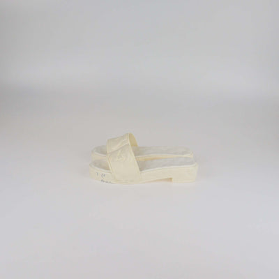 Valentino Cream Rubber Rose Atelier Slide Sandals