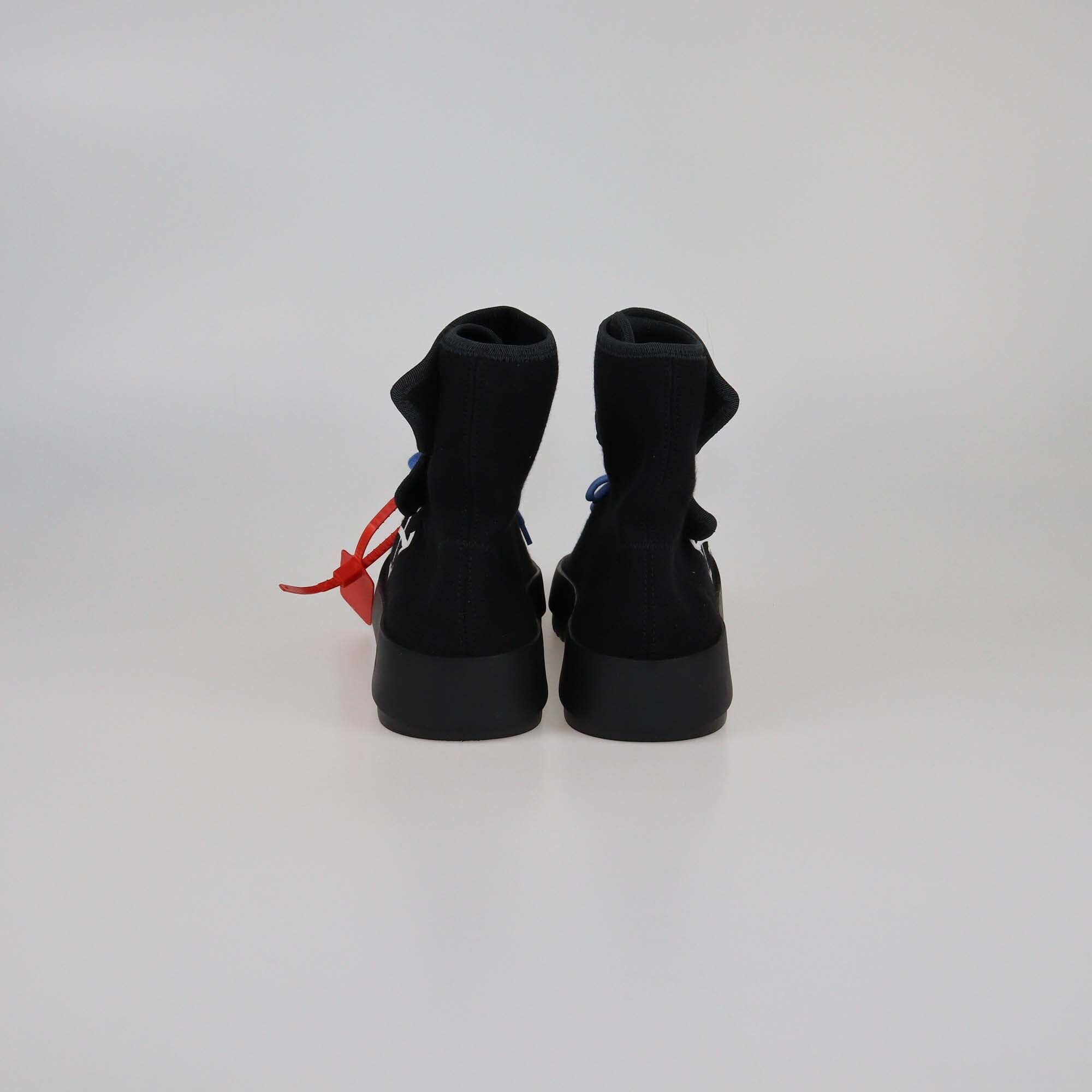 Off-White Black Knit Moto Wrap Velcro Sneakers Mens Off-White 