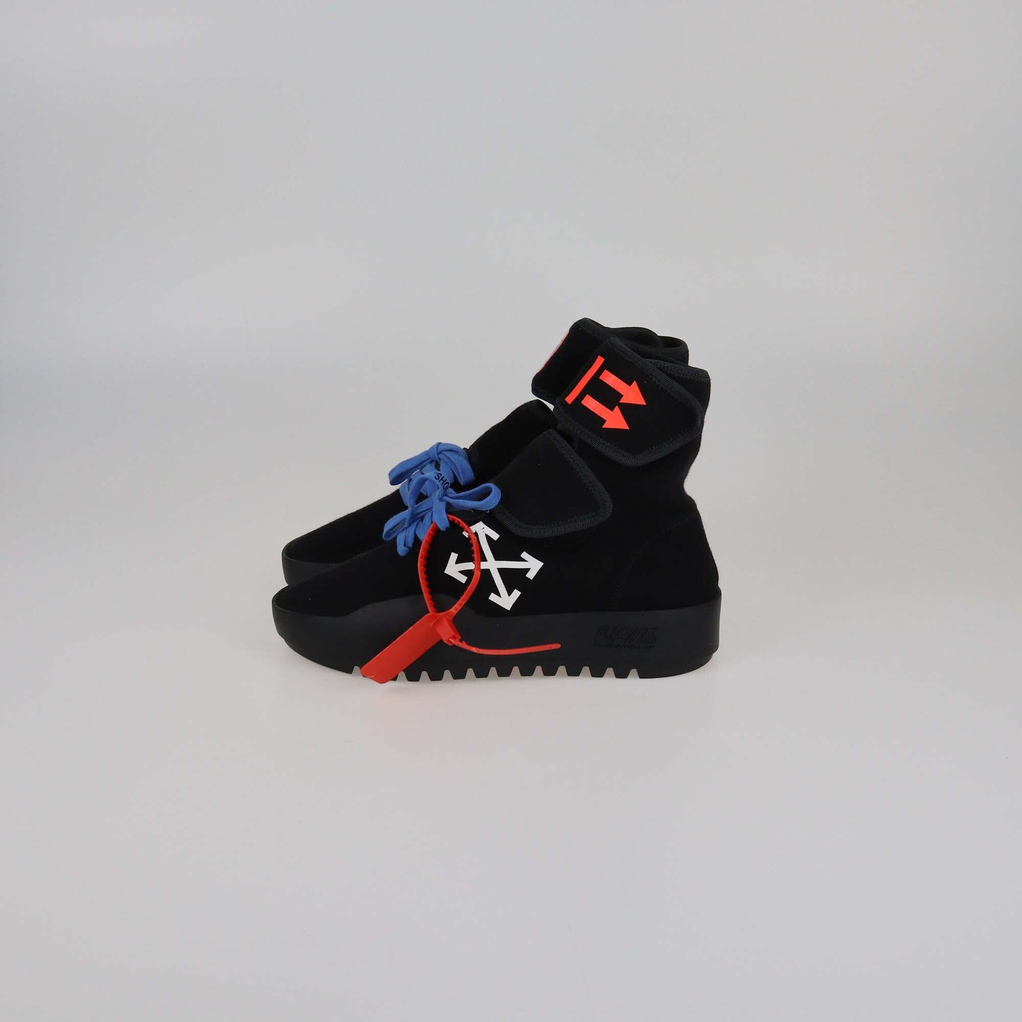 Off-White Black Knit Moto Wrap Velcro Sneakers Mens Off-White 