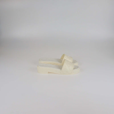 Valentino Cream Rubber Rose Atelier Slide Sandals