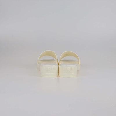 Valentino Cream Rubber Rose Atelier Slide Sandals
