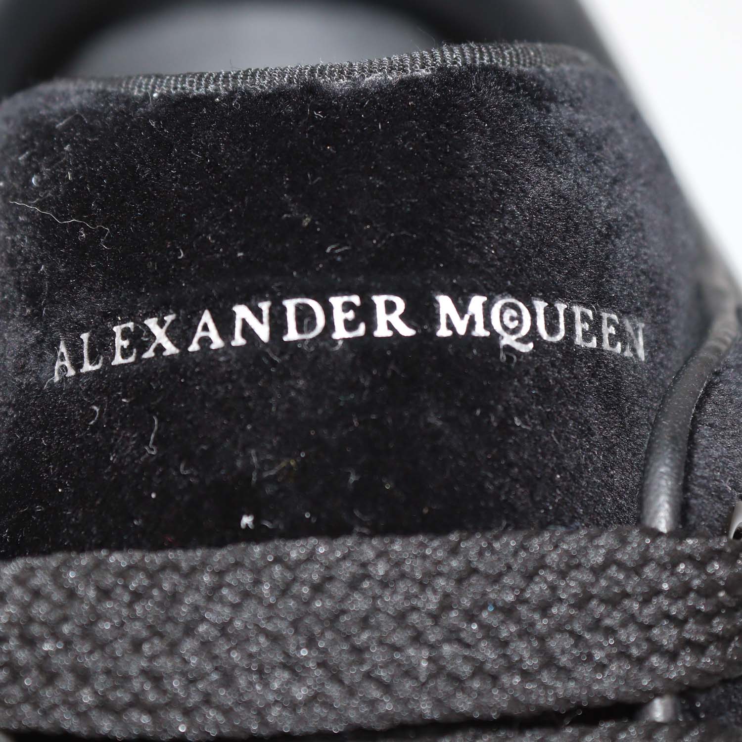 Alexander McQueen Black Velvet Oversized Low Top Sneakers