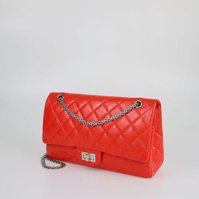 Chanel Coral Red Quilted 227 Reissue 2.55 Flap Bag Womens Chanel 