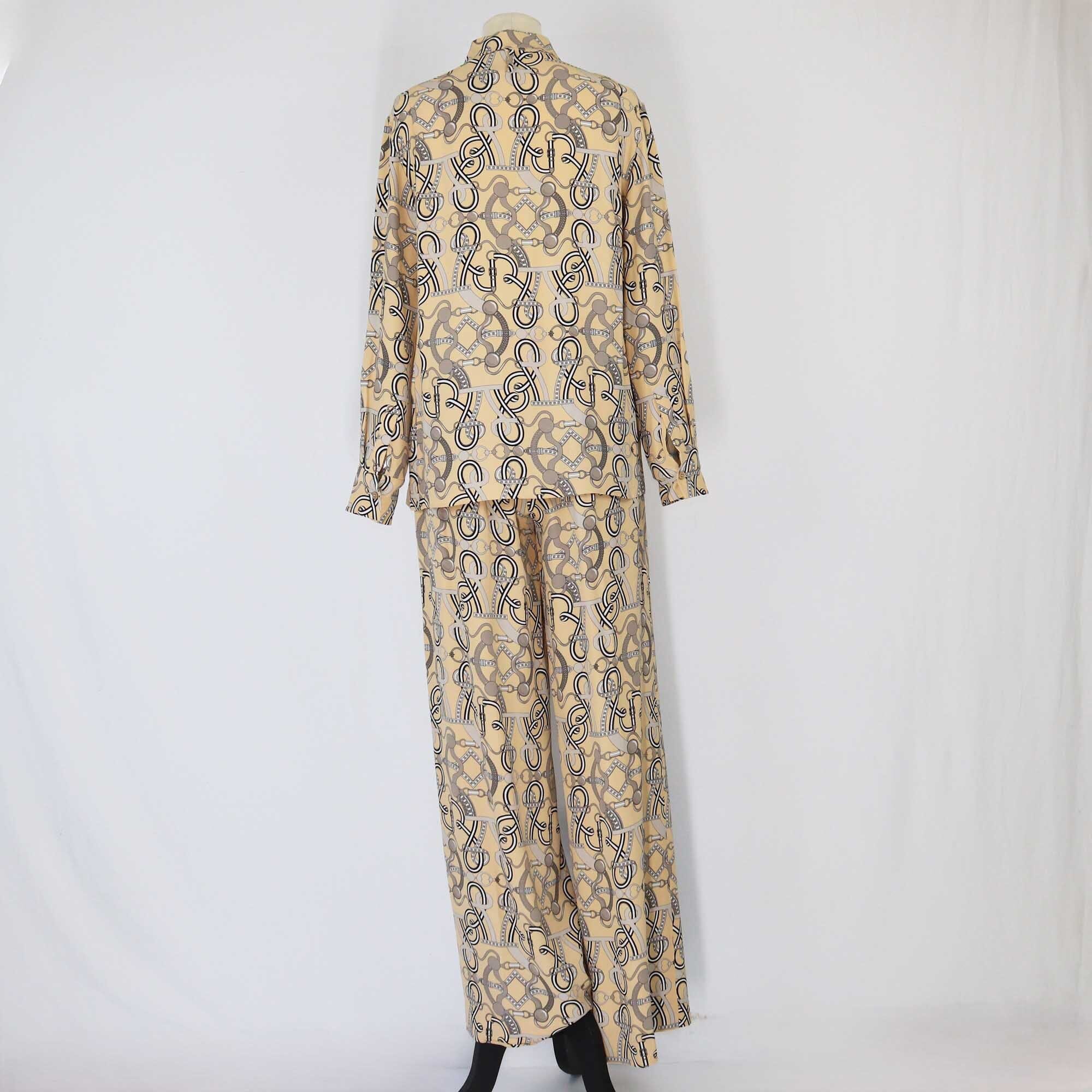 Hermes Yellow Grand Tralala Print Shirt & Pants Set Clothing Hermes 