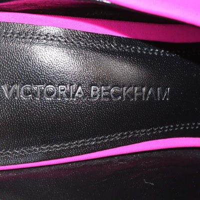 Victoria Beckham Fuchsia Fabric Rose Applique Pointed Toe Mules