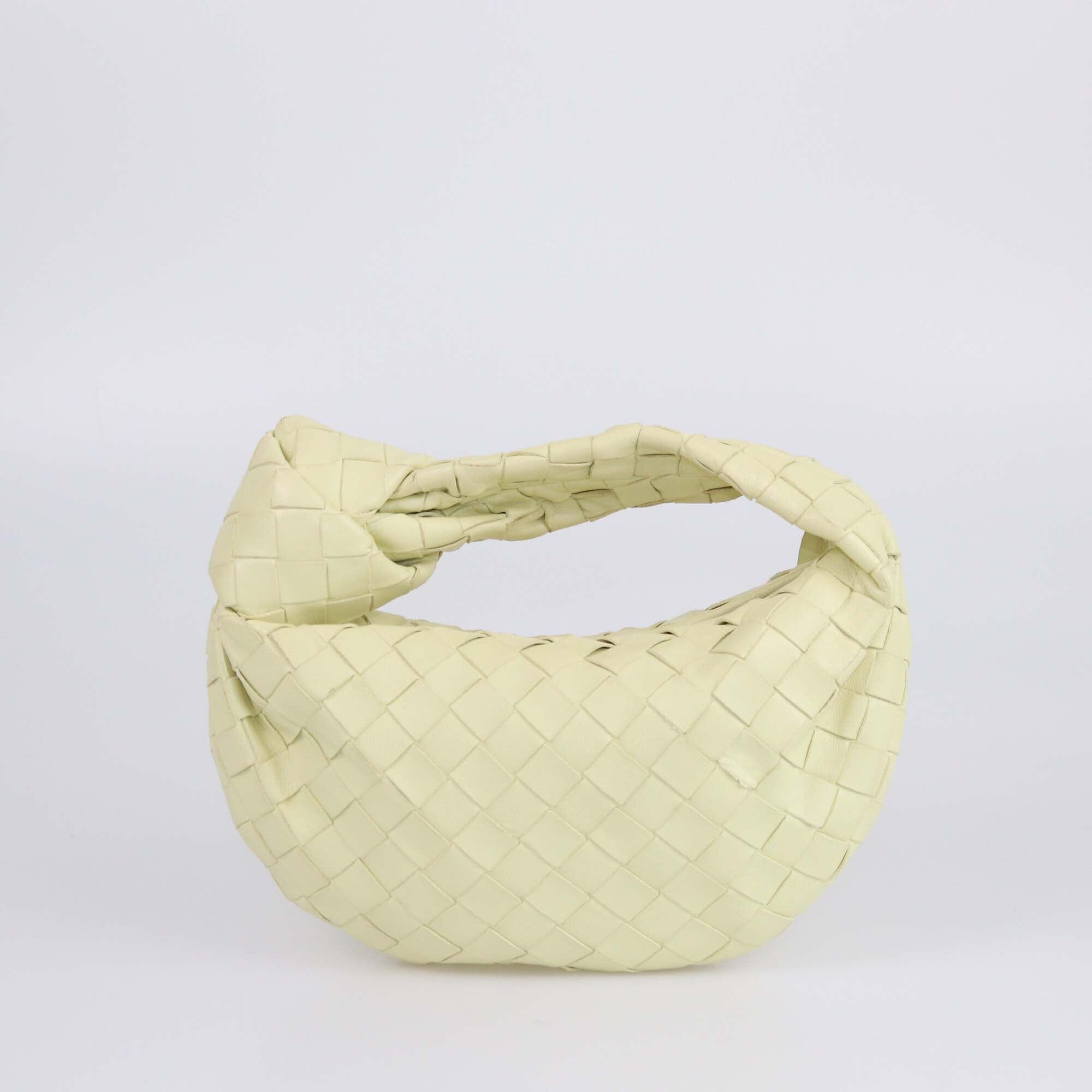 Bottega Veneta Light Yellow Intrecciato Mini Jodie Hobo Womens Bottega Veneta 